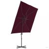 bordó konzolos napernyő acélrúddal 300x255 cm