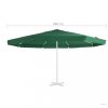Zöld kültéri napernyő csereponyva 500 cm