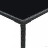 Fekete polyrattan és üveg kerti bárasztal 70 x 70 x 110 cm