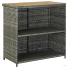 3 részes szürke polyrattan bárszett