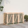 Tripla tömör fenyőfa görgős szemeteskuka-tároló