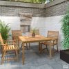 Tömör tíkfa kerti étkezőasztal 110 x 110 x 77 cm