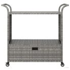 Szürke polyrattan bárkocsi fiókkal 100 x 45 x 97 cm