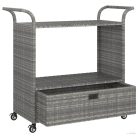 Szürke polyrattan bárkocsi fiókkal 100 x 45 x 97 cm