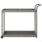 Szürke polyrattan bárkocsi 100 x 45 x 83 cm