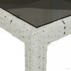Fehér polyrattan és edzett üveg kerti asztal 190 x 90 x 75 cm