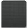 Fekete polyrattan kerti párnatartó doboz 100 x 49 x 103,5 cm