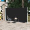 Fekete behúzható oldalsó terasz napellenző 160 x 300 cm