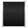 Fekete behúzható oldalsó terasz napellenző 160 x 300 cm
