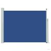 Kék behúzható oldalsó terasznapellenző 117 x 600 cm