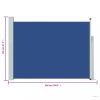Kék behúzható oldalsó terasznapellenző 117 x 600 cm