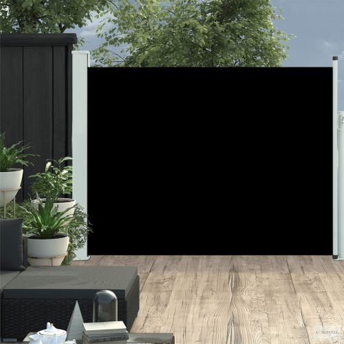 Fekete kihúzható terasznapellenző 140 x 500 cm