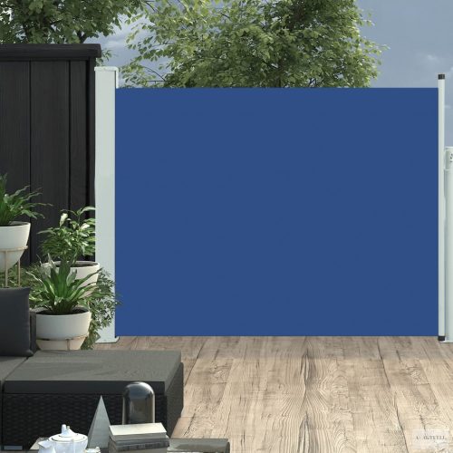 Kék kihúzható terasznapellenző 140 x 500 cm