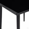 Fekete acél és üveg kerti étkezőasztal 140 x 70 x 74 cm
