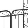 Fekete acél kerti boltív kapuval 108 x 45 x 235 cm