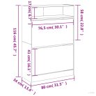 Fekete cipőszekrény 2 kihajtható fiókkal 80 x 34 x 116 cm