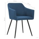 323097  Dining Chairs 2 pcs Blue Fabric