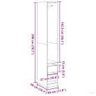 Betonszürke szerelt fa ruhásszekrény 30 x 50 x 200 cm