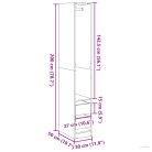 Füstös tölgy színű szerelt fa ruhásszekrény 30 x 50 x 200 cm