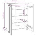 HAMAR mézbarna tömör fenyőfa cipőszekrény 85 x 40 x 108 cm