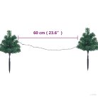 6 db PVC karácsonyi kültéri díszfa meleg fehér LED-ekkel 45 cm