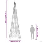 Kék karácsonyfa lámpa zászlórúdon 1534 LED-del 500 cm