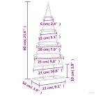 Fekete fém karácsonyfa dekorációhoz 60 cm