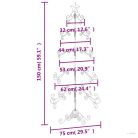 Fekete fém karácsonyfa dekorációhoz 150 cm