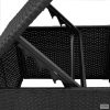 Fekete polyrattan kerti szék párnával 55 x 55 x 37 cm