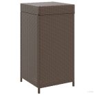 Barna polyrattan szemeteskuka 40 x 40 x 80 cm