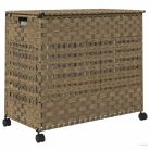 Rattan szennyeskosár kerekekkel 66x35x60 cm