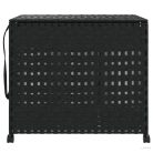 Fekete rattan szennyeskosár kerekekkel 66x35x60 cm