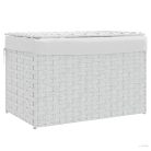 Fehér polyrattan szennyeskosár fedéllel 55,5 x 35 x 34 cm