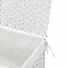 Fehér polyrattan szennyeskosár fedéllel 55,5 x 35 x 34 cm