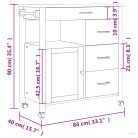 MONZA tömör fenyőfa konyhai kocsi 84 x 40 x 90 cm