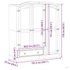 Corona tömör fenyőfa ruhásszekrény 151,5 x 52 x 170 cm