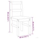Panama 2 db tömör fenyőfa étkezőszék 40x46x90 cm