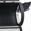Faszenes BBQ grillsütő alsó polccal, fekete