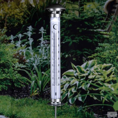 HI napelemes hőmérős kerti lámpa