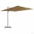 tópszínű konzolos napernyő acélrúddal 250 x 250 cm