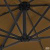 Tópszínű konzolos napernyő acélrúddal 250 x 250 cm