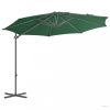 Zöld konzolos napernyő acélrúddal 300 cm