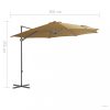 Tópszínű konzolos napernyő acélrúddal 300 cm