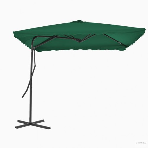 zöld kültéri napernyő acélrúddal 250 x 250 cm