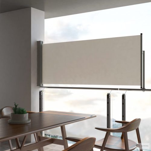 Krémszínű behúzható oldalsó terasz napellenző 100 x 300 cm