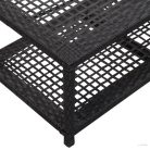 Fekete polyrattan cipőtároló pad 80 x 40 x 30 cm