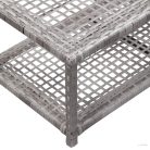 Szürke polyrattan cipőtároló pad 80 x 40 x 30 cm