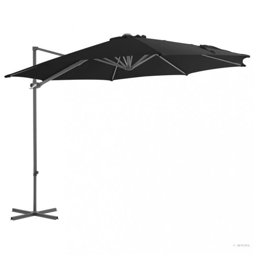 fekete konzolos napernyő acélrúddal 300 cm