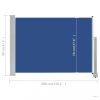 Kék kihúzható oldalsó terasz napellenző 80 x 300 cm