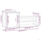 Fekete szerelt fa cipősszekrény 130x35x54 cm